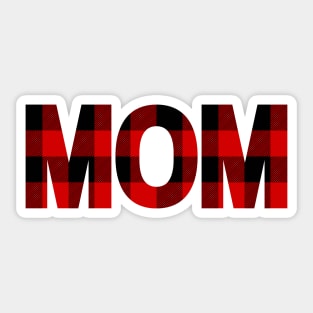 Mom in Buffalo Plaid Pattern Sticker